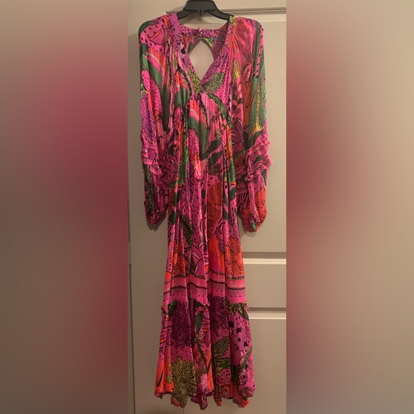 Farm Rio x Anthropologie Cool Leopard Long Sleeve Maxi Dress size XXS NWT - Picture 4 of 16